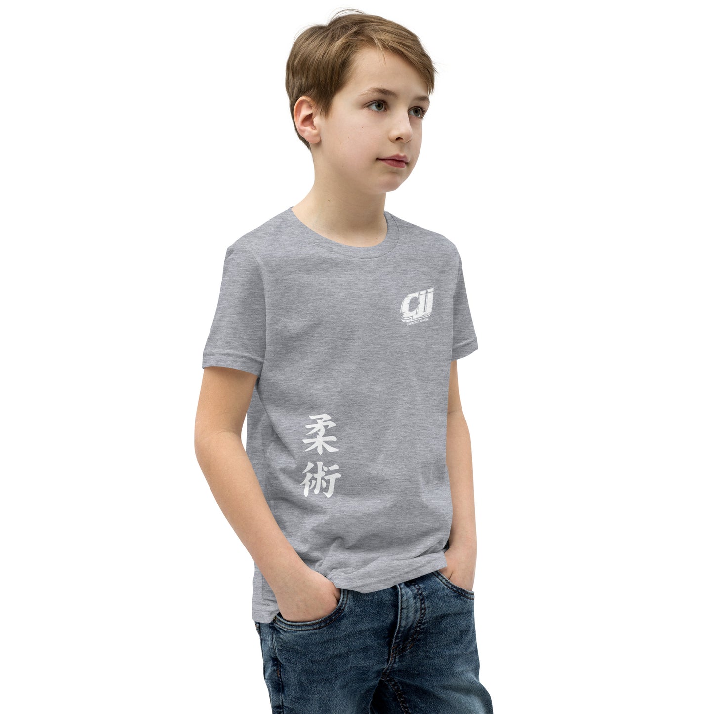 White CJJ Logo - Youth Short Sleeve T-Shirt