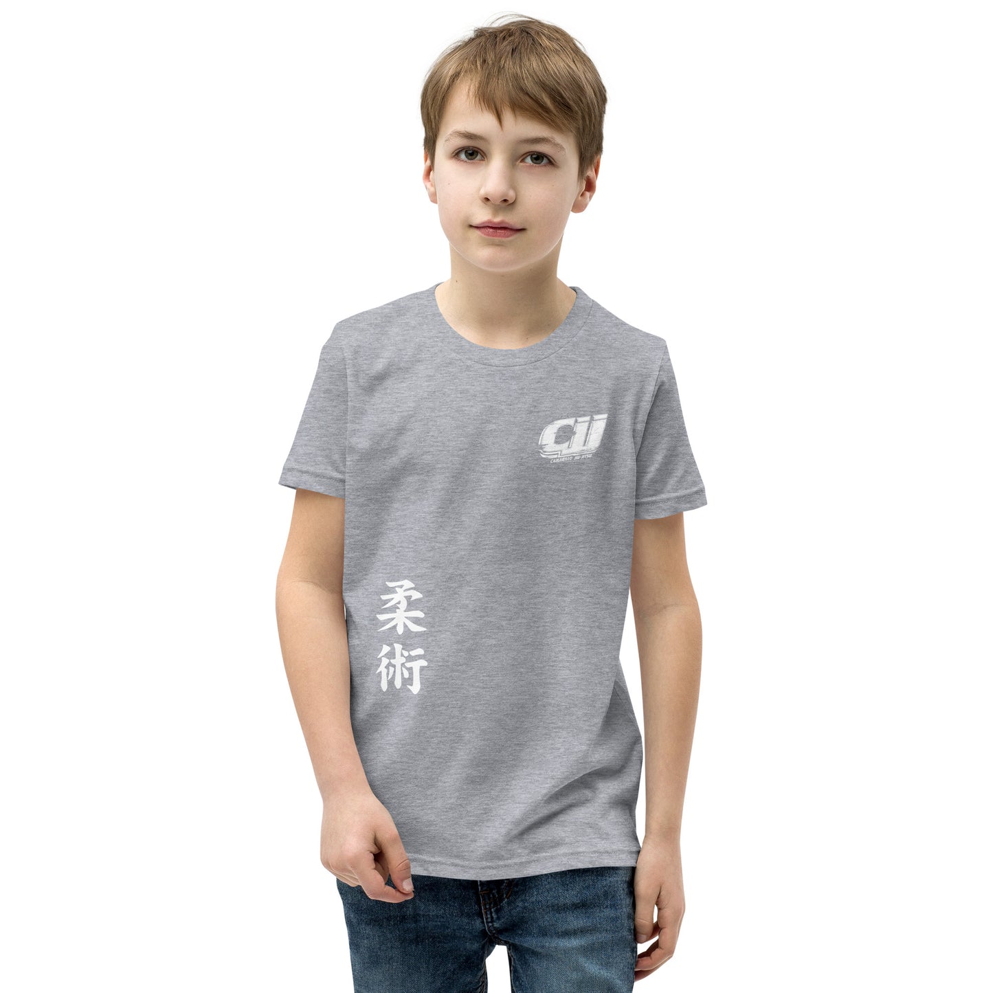 White CJJ Logo - Youth Short Sleeve T-Shirt