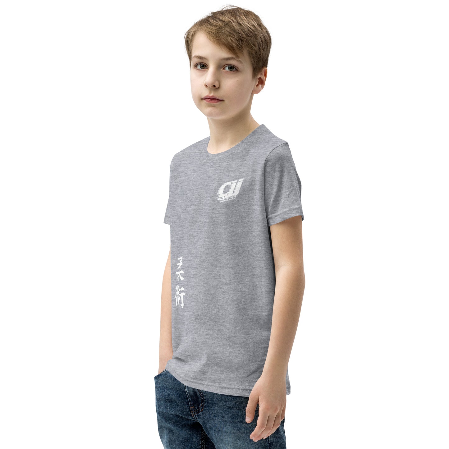 White CJJ Logo - Youth Short Sleeve T-Shirt