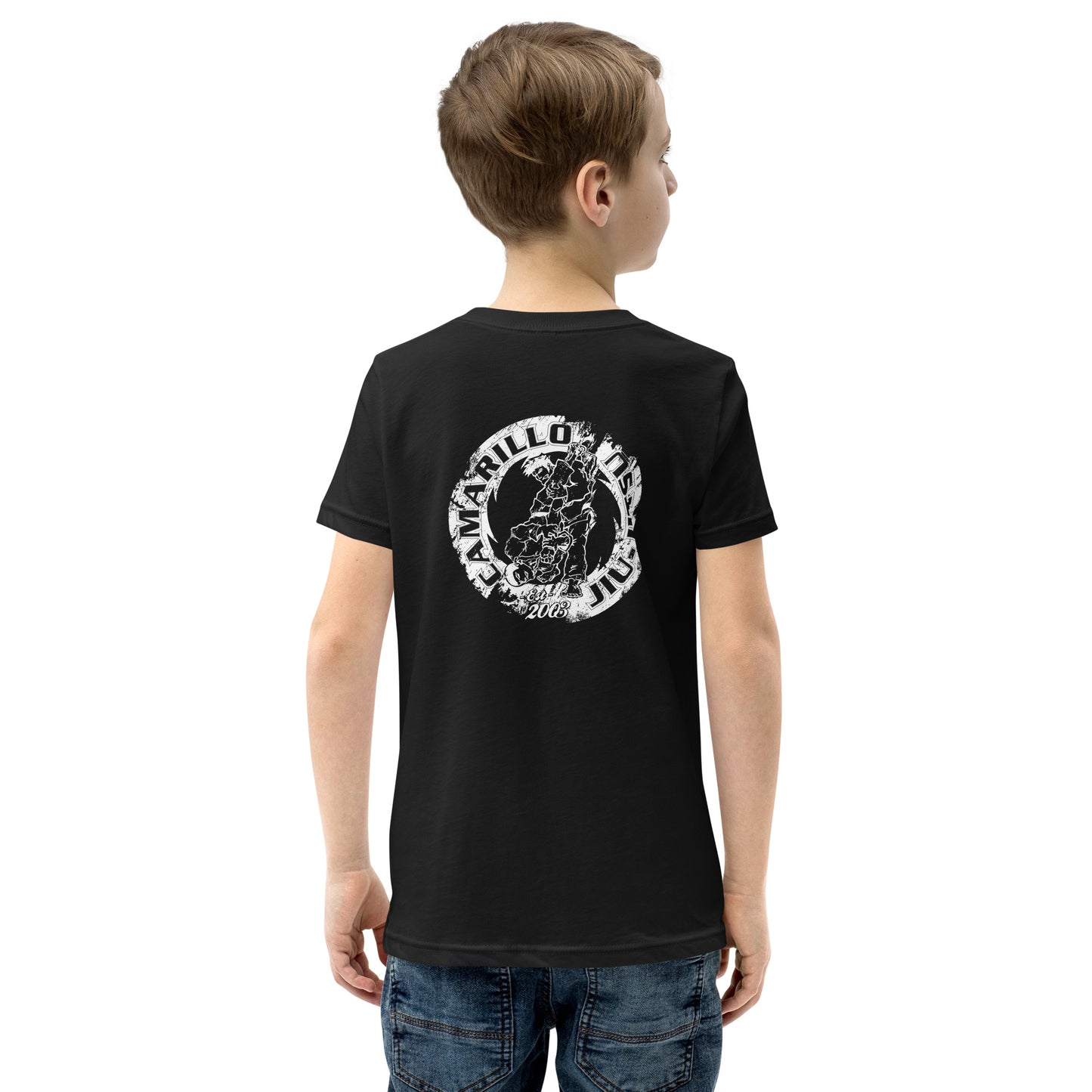 White CJJ Logo - Youth Short Sleeve T-Shirt