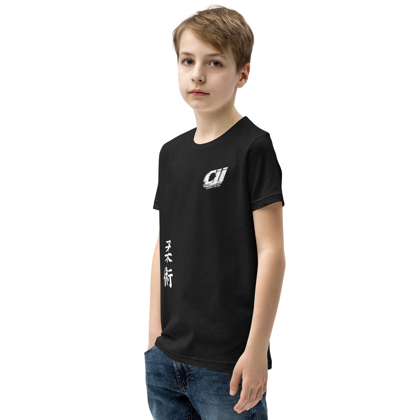 White CJJ Logo - Youth Short Sleeve T-Shirt