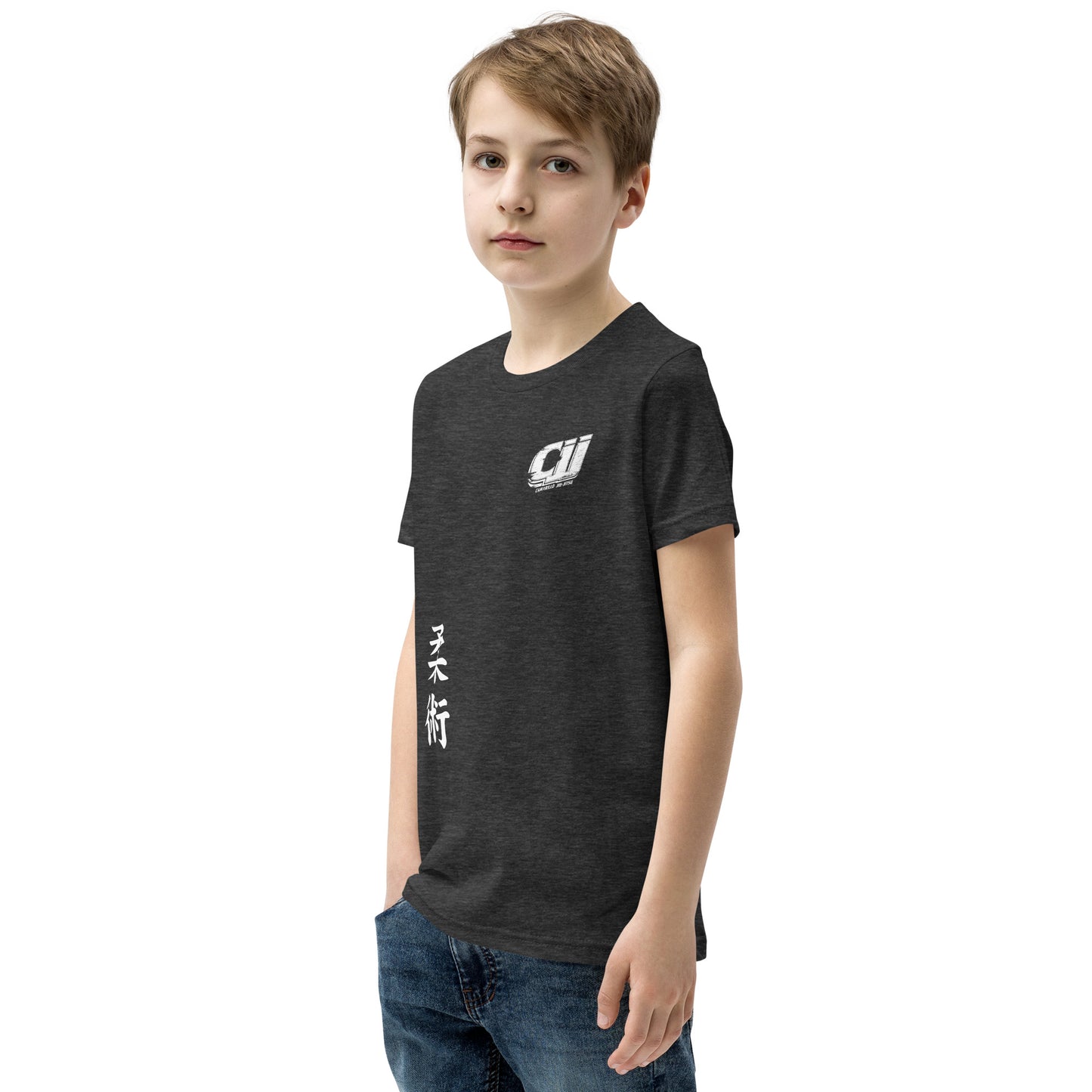 White CJJ Logo - Youth Short Sleeve T-Shirt