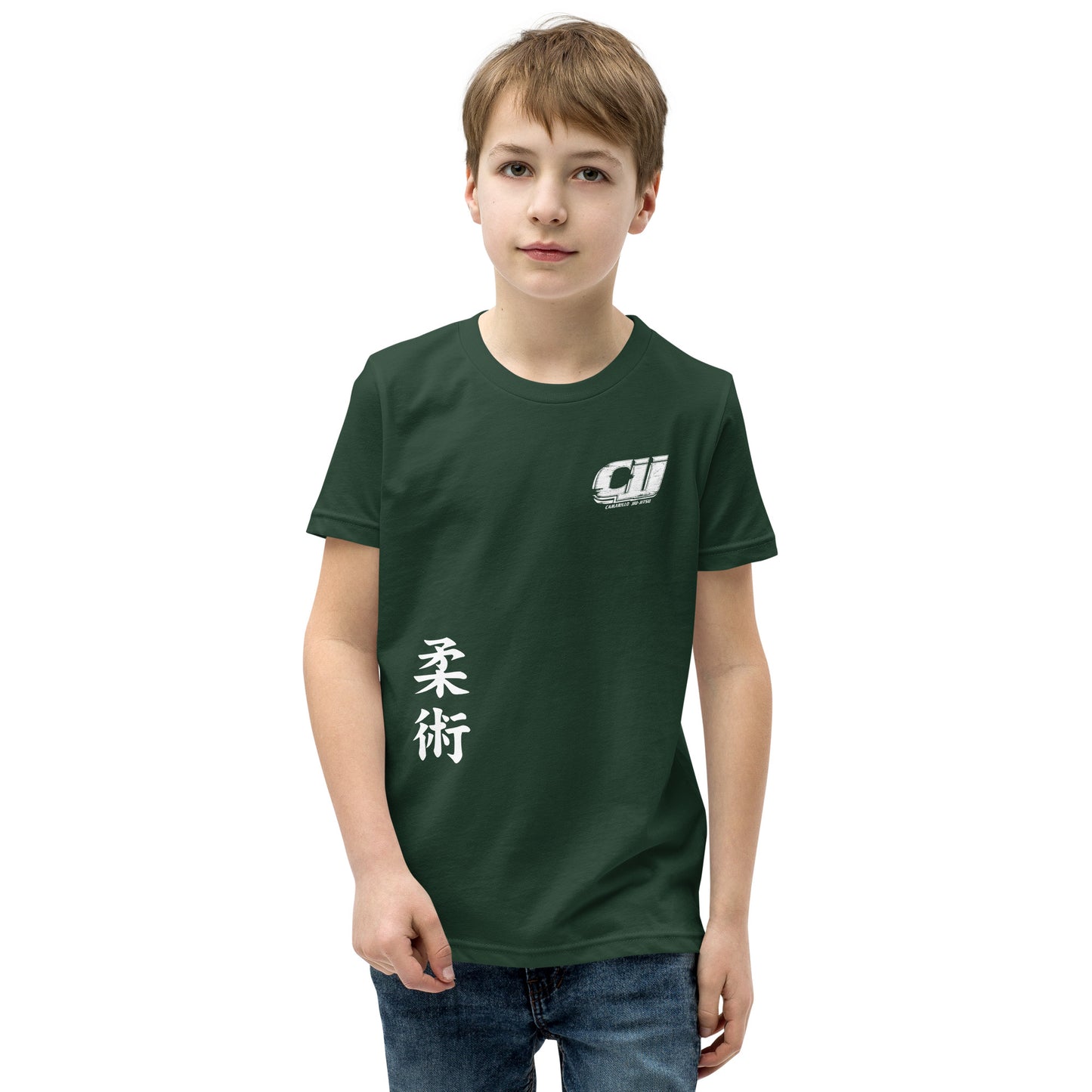 White CJJ Logo - Youth Short Sleeve T-Shirt