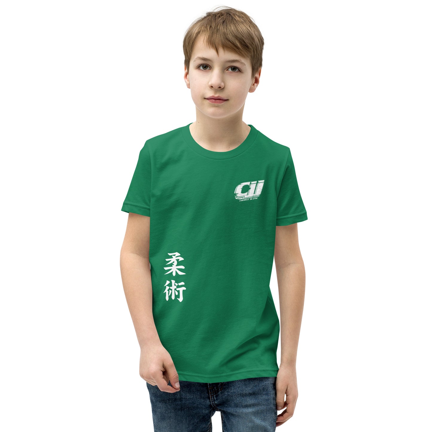 White CJJ Logo - Youth Short Sleeve T-Shirt