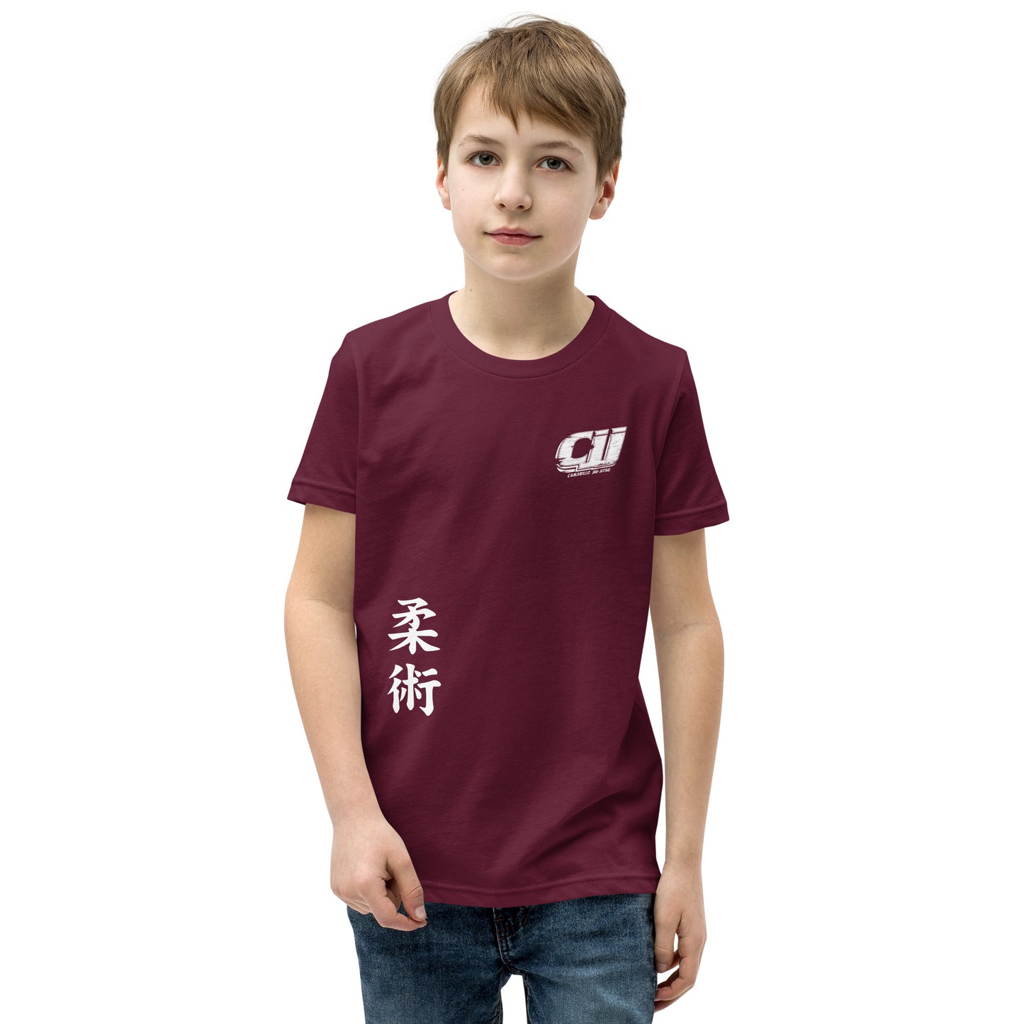 White CJJ Logo - Youth Short Sleeve T-Shirt