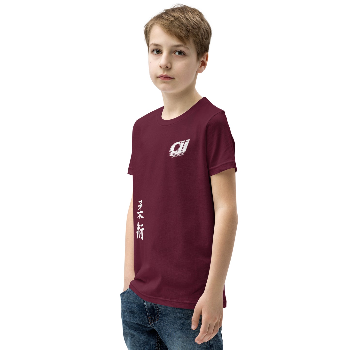 White CJJ Logo - Youth Short Sleeve T-Shirt