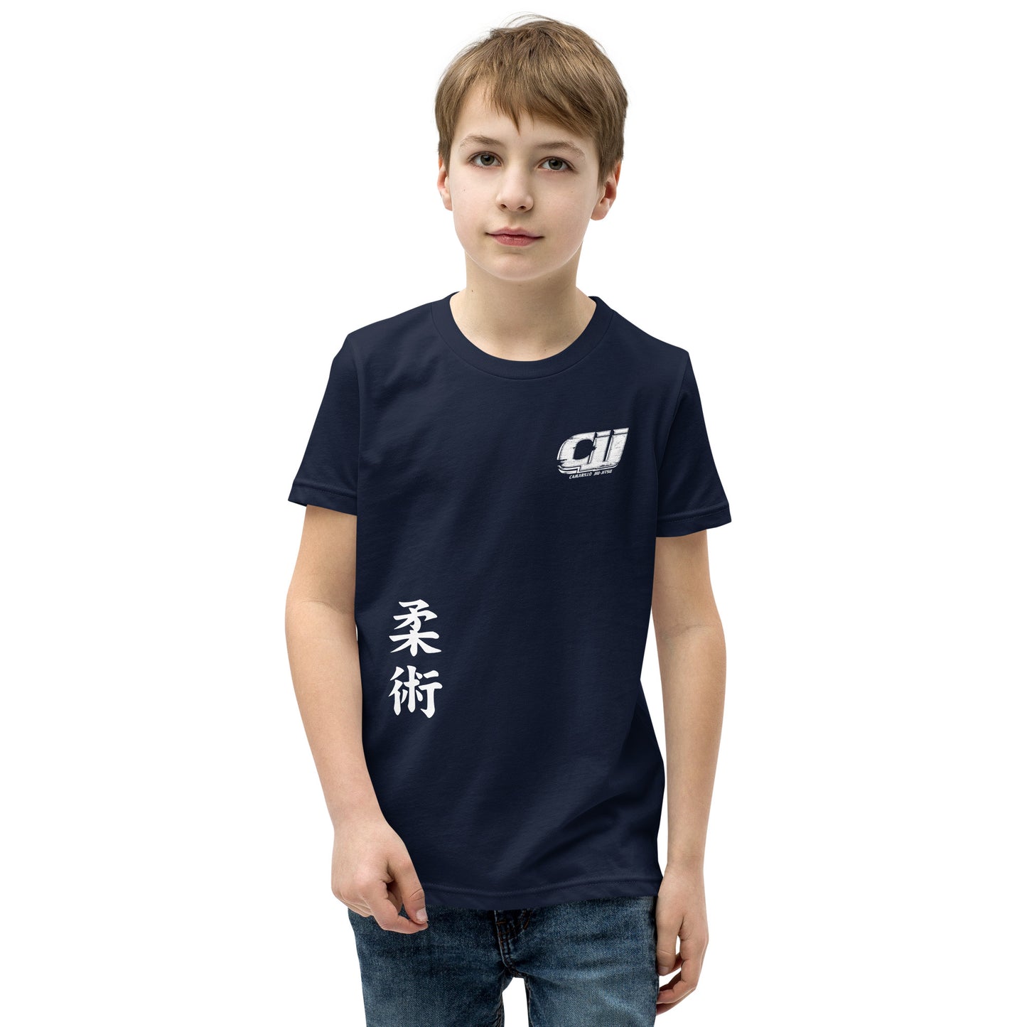 White CJJ Logo - Youth Short Sleeve T-Shirt