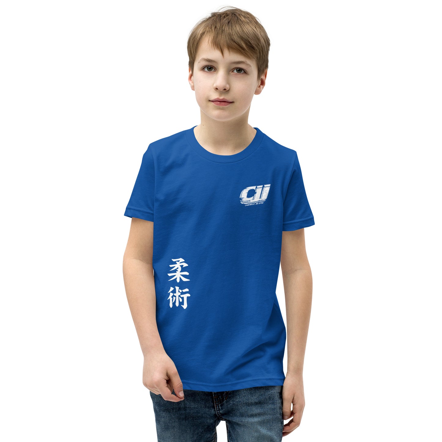 White CJJ Logo - Youth Short Sleeve T-Shirt