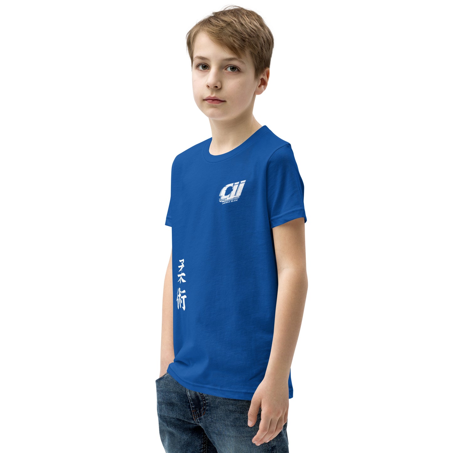 White CJJ Logo - Youth Short Sleeve T-Shirt